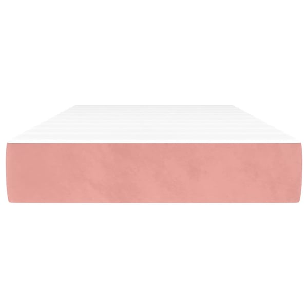 vidaXL springmadras med pocketfjedre medium 90x200x20 cm fløjl pink