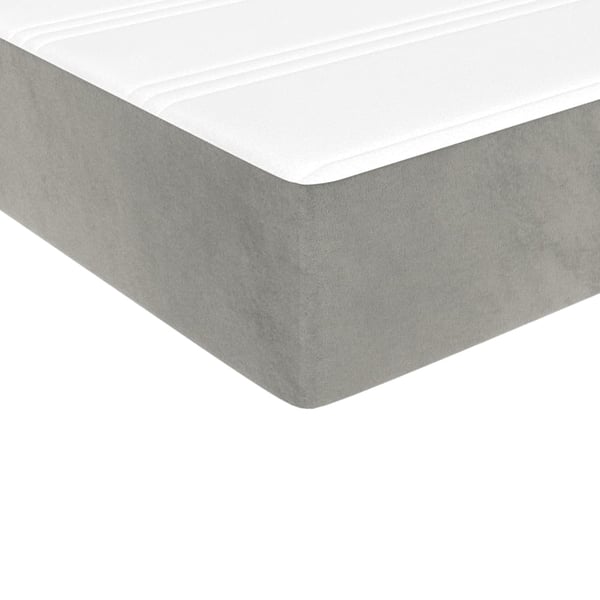 vidaXL springmadras med pocketfjedre medium 100x200x20 cm fløjl lysegrå
