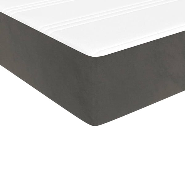 vidaXL springmadras med pocketfjedre medium 100x200x20 cm fløjl mørkegrå