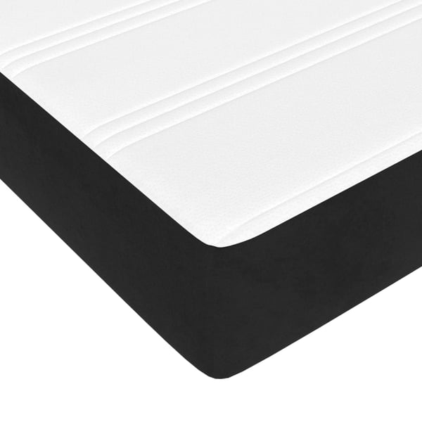 vidaXL springmadras med pocketfjedre medium 120x200x20 cm fløjl sort