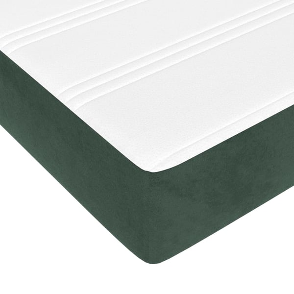 vidaXL springmadras med pocketfjedre medium 120x200x20 cm fløjl mørkegrøn