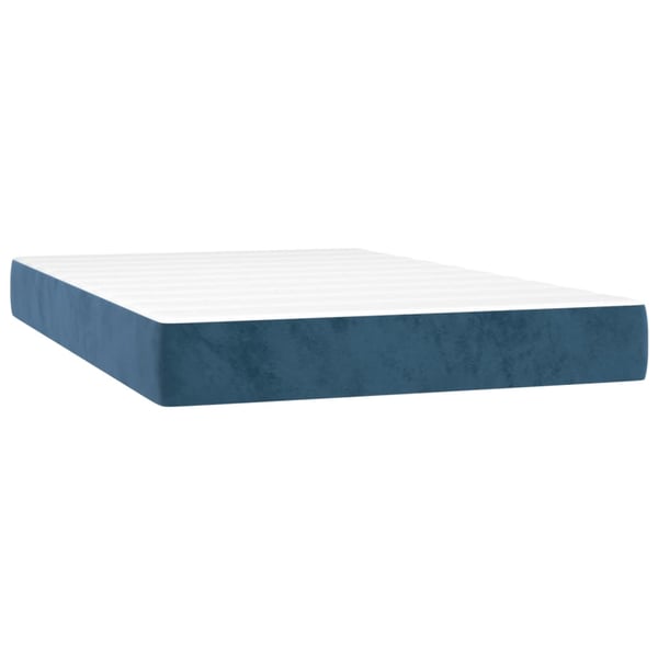 vidaXL springmadras med pocketfjedre medium 120x200x20 cm fløjl mørkeblå