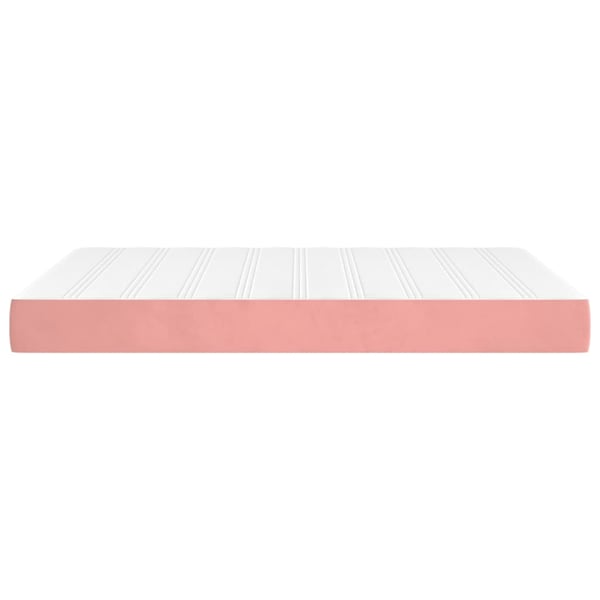 vidaXL Pocketresårmadrass medium rosa 140x200x20 cm sammet
