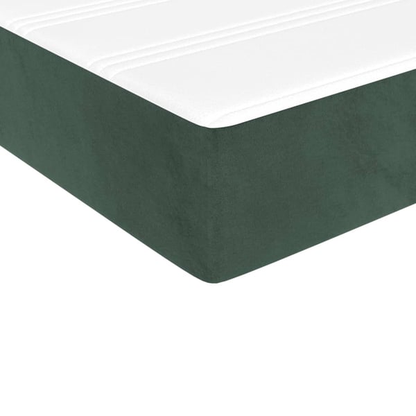 vidaXL springmadras med pocketfjedre medium 140x200x20 cm fløjl mørkegrøn