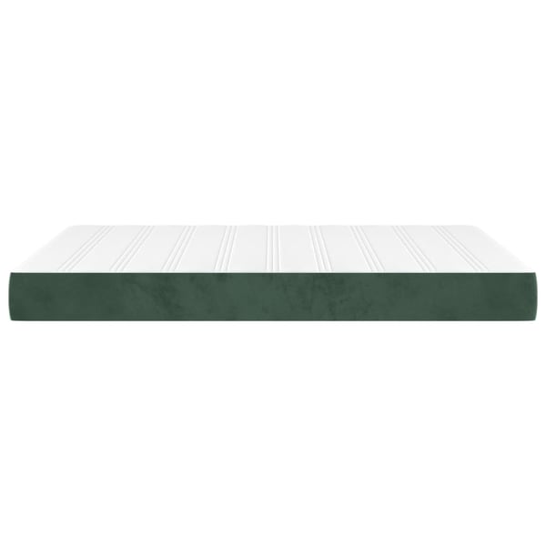 vidaXL springmadras med pocketfjedre medium 140x200x20 cm fløjl mørkegrøn
