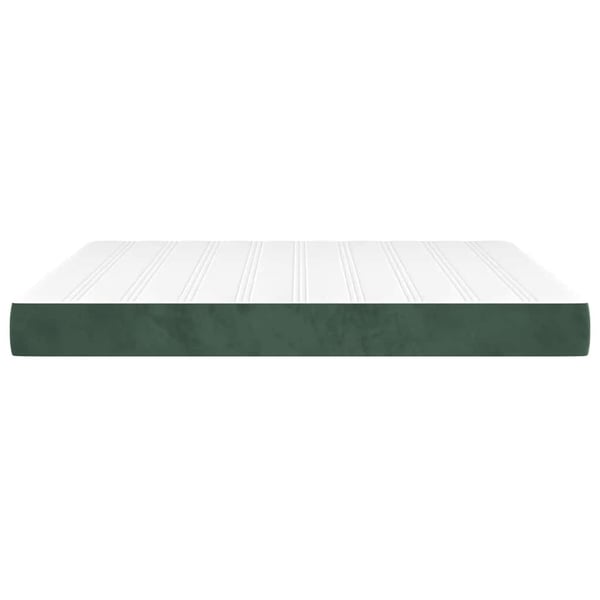 vidaXL springmadras med pocketfjedre medium 160x200x20 cm fløjl mørkegrøn