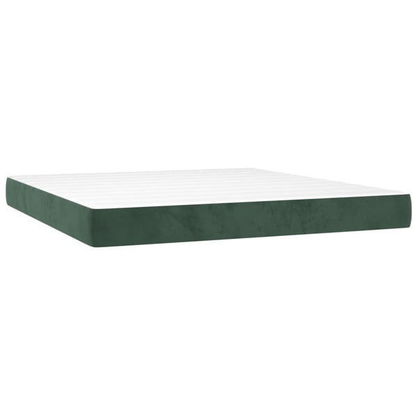 vidaXL springmadras med pocketfjedre medium 160x200x20 cm fløjl mørkegrøn