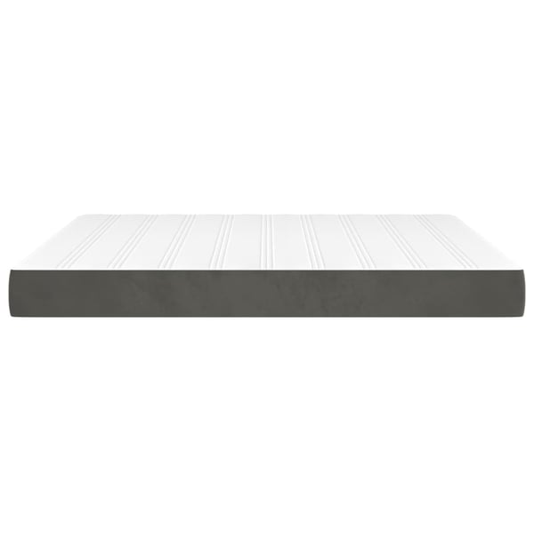 vidaXL springmadras med pocketfjedre medium 180x200x20 cm fløjl mørkegrå