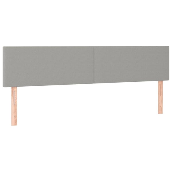 vidaXL sengegavl med LED-lys 180x5x78/88 cm stof lysegrå
