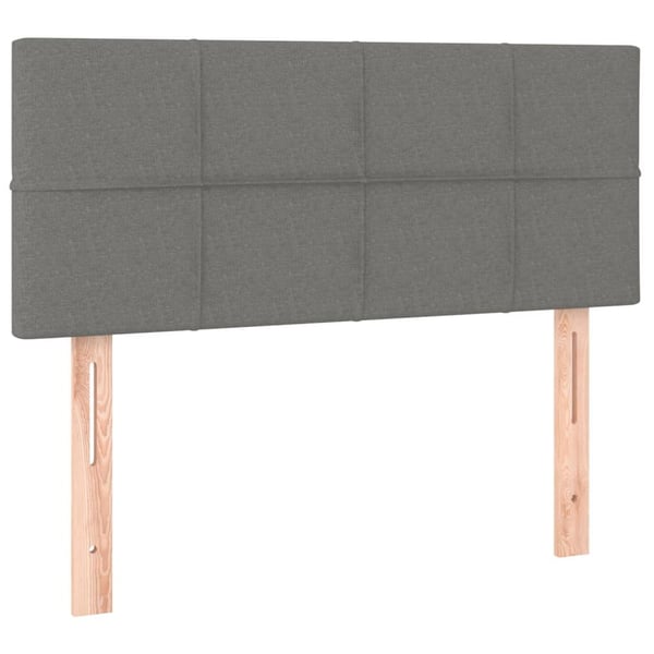 vidaXL sengegavl med LED-lys 100x5x78/88 cm stof mørkegrå