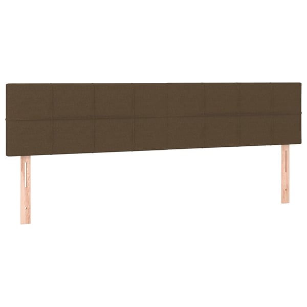vidaXL sengegavl med LED-lys 160x5x78/88 cm stof mørkebrun
