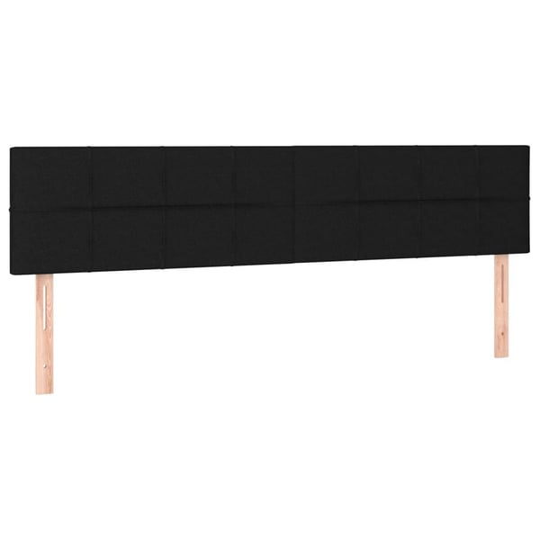 vidaXL sengegavl med LED-lys 180x5x78/88 cm stof sort