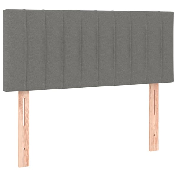 vidaXL sengegavl med LED-lys 90x5x78/88 cm stof mørkegrå
