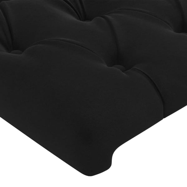 vidaXL sengegavl med LED-lys 90x7x78/88 cm velour sort
