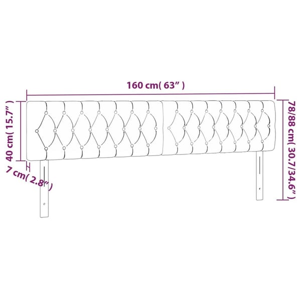 vidaXL Sänggavel LED mörkgrön 160x7x78/88 cm sammet