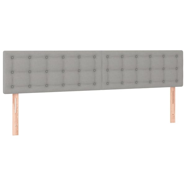 vidaXL sengegavl med LED-lys 180x5x78/88 cm stof lysegrå