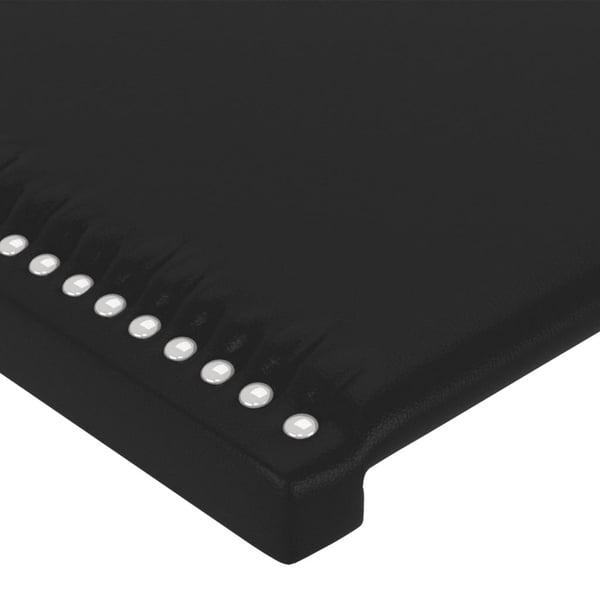 vidaXL sengegavl med LED-lys 90x5x118/128 cm kunstlæder sort
