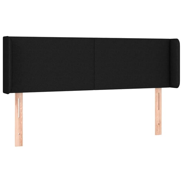 vidaXL sengegavl med LED-lys 147x16x78/88 cm stof sort