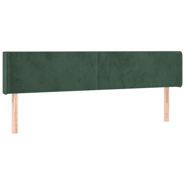 vidaXL Sänggavel LED mörkgrön 183x16x78/88 cm sammet