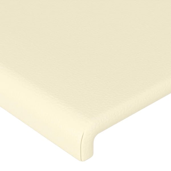 vidaXL Sänggavel LED gräddvit 203x16x78/88 cm konstläder