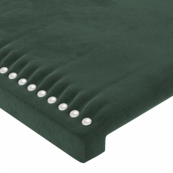 vidaXL sengegavl med LED-lys 93x16x78/88 cm fløjl Mørkegrøn