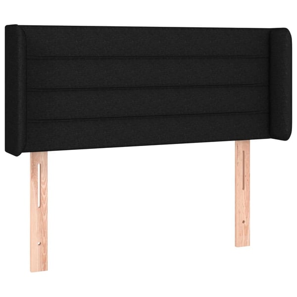 vidaXL sengegavl med LED-lys 93x16x78/88 cm stof sort