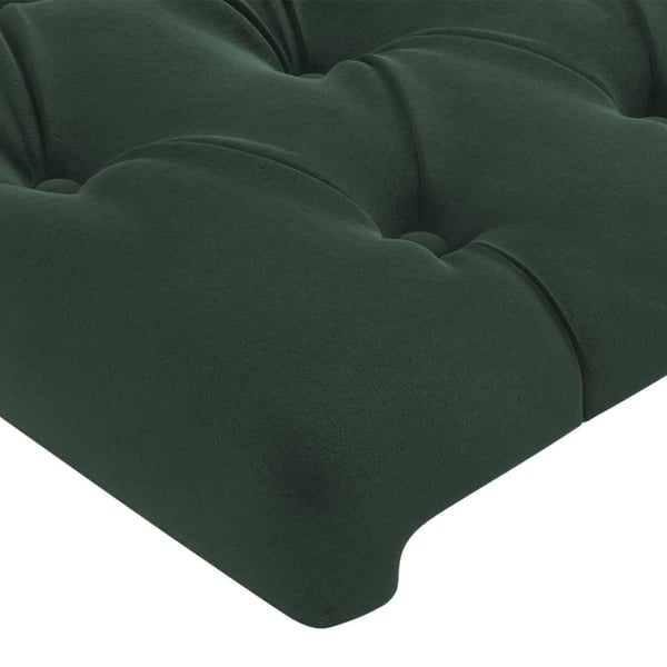 vidaXL sengegavl med LED-lys 83x16x78/88 cm fløjl Mørkegrøn