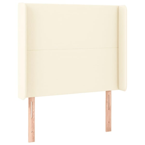 vidaXL sengegavl med LED-lys 83x16x118/128 cm kunstlæder cremefarvet
