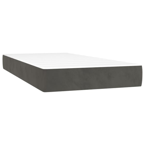 vidaXL springmadras med pocketfjedre medium 80x200x20 cm fløjl mørkegrå