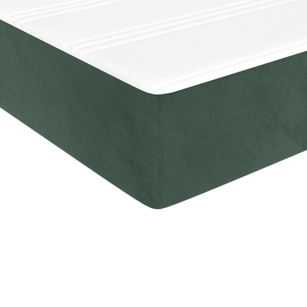 vidaXL springmadras med pocketfjedre medium 90x190x20 cm fløjl mørkegrøn
