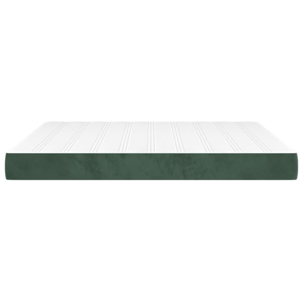 vidaXL springmadras med pocketfjedre medium 180x200x20 cm fløjl mørkegrøn