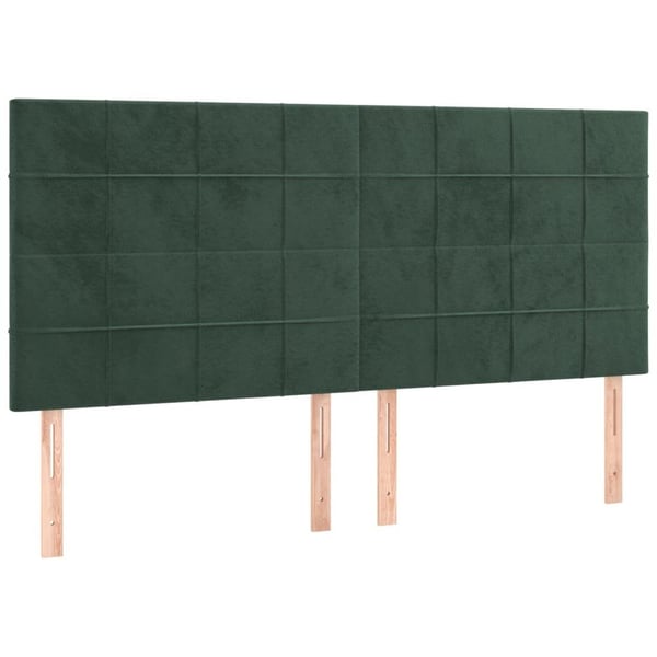 vidaXL sengegavle 4 stk. 100x5x78/88 cm fløjl mørkegrøn