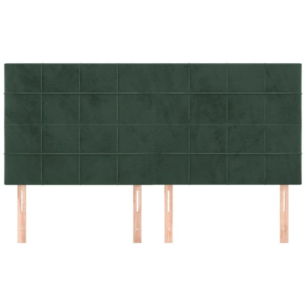vidaXL sengegavle 4 stk. 100x5x78/88 cm fløjl mørkegrøn