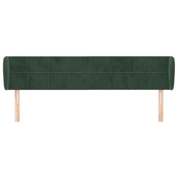 vidaXL sengegavl med kanter 203x23x78/88 cm fløjl mørkegrøn
