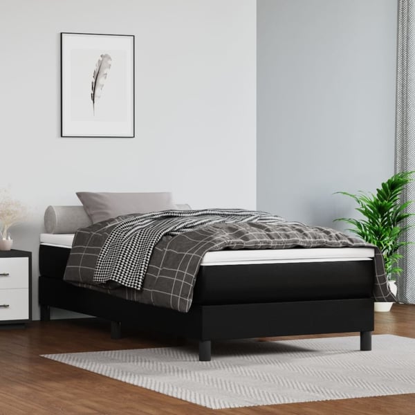 vidaXL Boxspring sengeramme 80x200 cm kunstlæder sort
