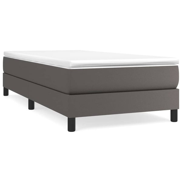 vidaXL Boxspring sengeramme 90x200 cm kunstlæder grå