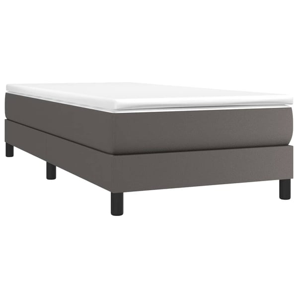 vidaXL Boxspring sengeramme 90x200 cm kunstlæder grå