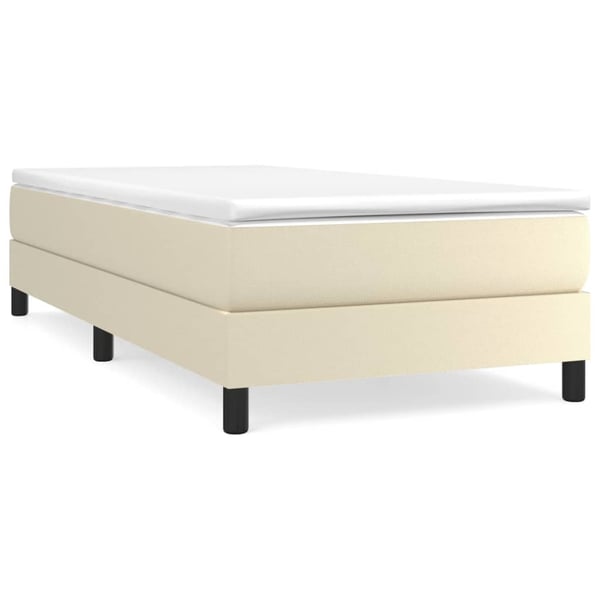 vidaXL Boxspring sengeramme 90x200 cm kunstlæder cremefarvet