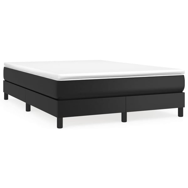 vidaXL Boxspring sengeramme 140x190 cm kunstlæder sort