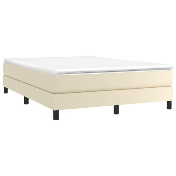 vidaXL Boxspring sengeramme 140x190 cm kunstlæder cremefarvet