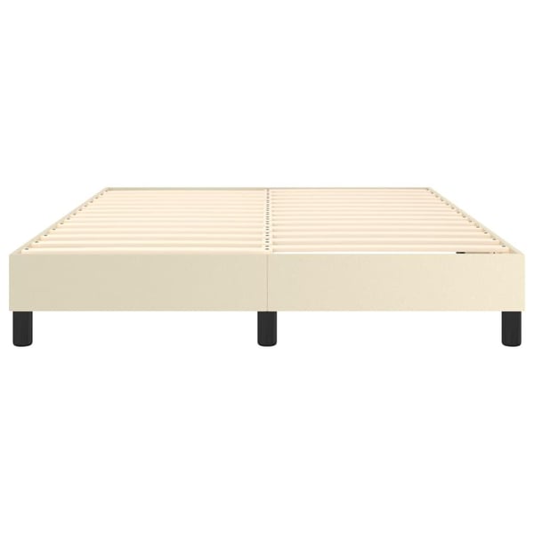 vidaXL Boxspring sengeramme 140x190 cm kunstlæder cremefarvet