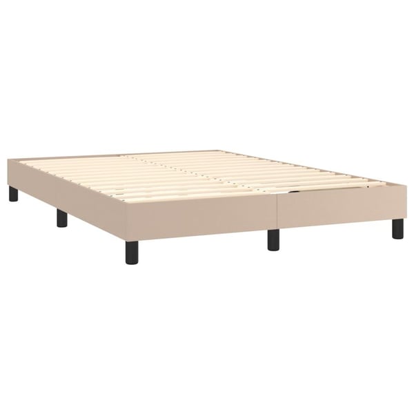 vidaXL Boxspring sengeramme 140x200 cm kunstlæder cappuccinofarvet