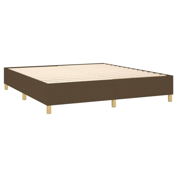vidaXL Ramsäng med madrass mörkbrun 160x200 cm tyg