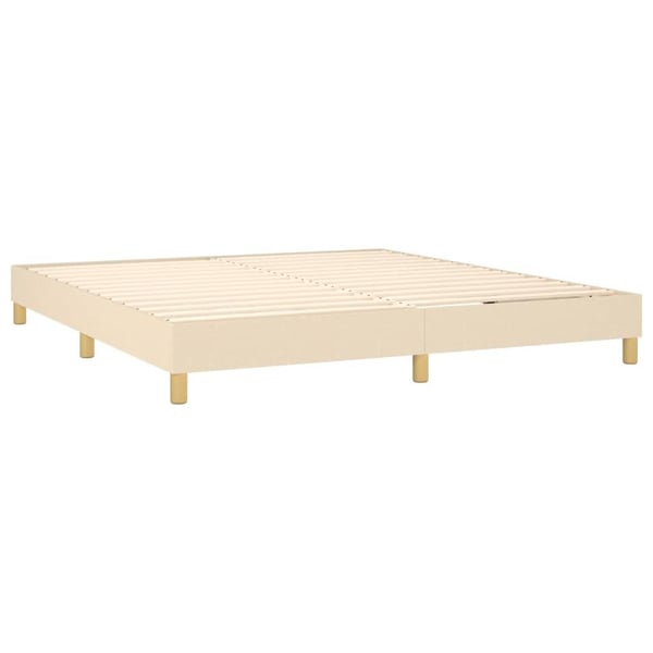 vidaXL kontinentalseng med madras 160x200 cm stof cremefarvet