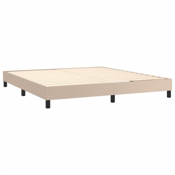 vidaXL kontinentalseng 180x200 cm kunstlæder cappuccinofarvet