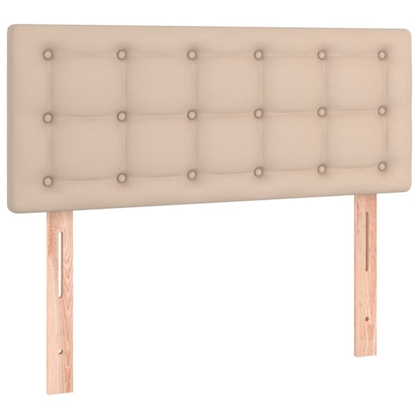 vidaXL kontinentalseng 100x200 cm kunstlæder cappuccinofarvet