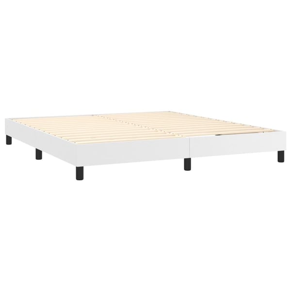 vidaXL kontinentalseng 160x200 cm kunstlæder hvid