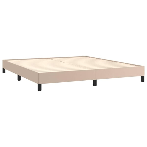 vidaXL kontinentalseng 180x200 cm kunstlæder cappuccinofarvet
