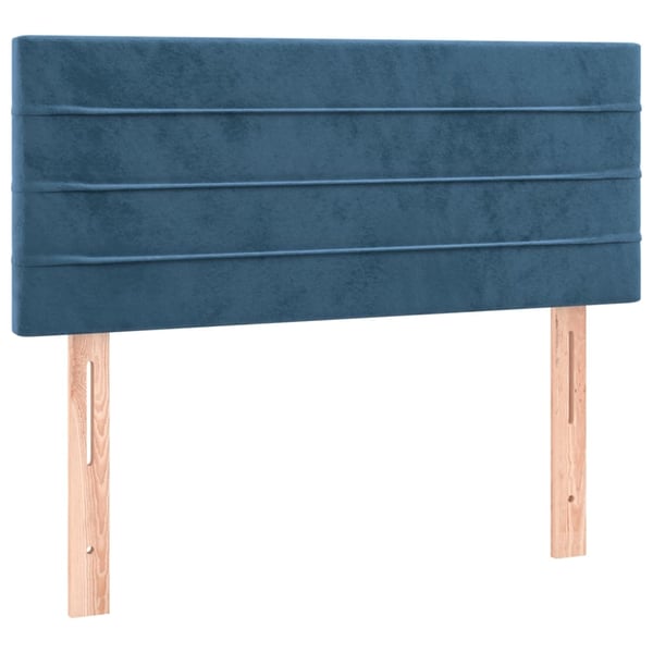 vidaXL kontinentalseng med madras 90x200 cm fløjl mørkeblå