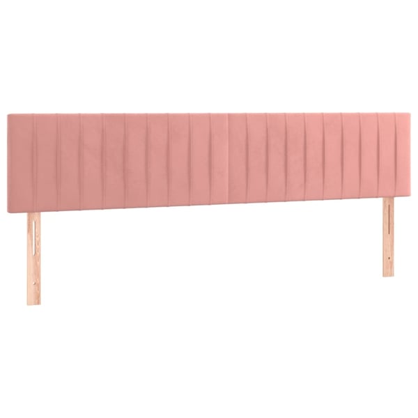 vidaXL kontinentalseng med madras 160x200 cm fløjl lyserød